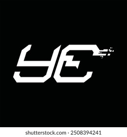 Logo monogram abstract speed technology black background design template