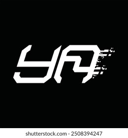 Modelo de design de fundo preto da tecnologia de velocidade abstrata do monograma do logotipo