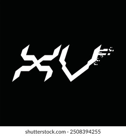 Logo monogram abstract speed technology black background design template