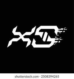 Logotipo monograma tecnología de velocidad abstracta Plantilla de diseño de fondo negro