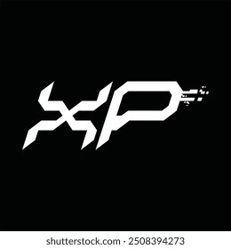Logo monogram abstract speed technology black background design template