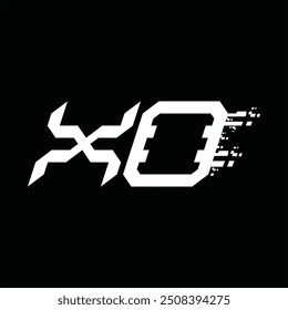 Logo monogram abstract speed technology black background design template