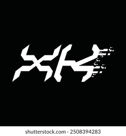 Logo monogram abstract speed technology black background design template