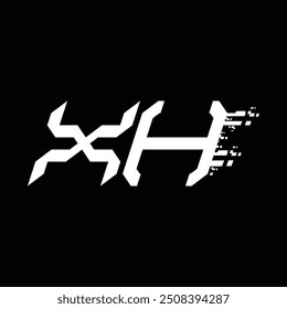 Logo monogram abstract speed technology black background design template
