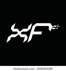 Logo monogram abstract speed technology black background design template