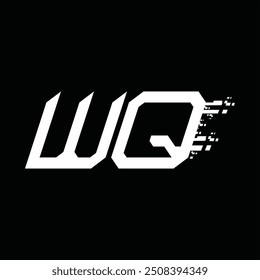 Logo monogram abstract speed technology black background design template