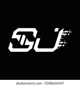 Modelo de design de fundo preto da tecnologia de velocidade abstrata do monograma do logotipo