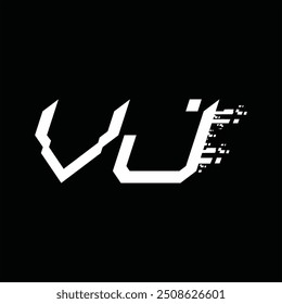 Logo monogram abstract speed technology black background design template