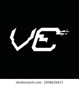 Logo monogram abstract speed technology black background design template