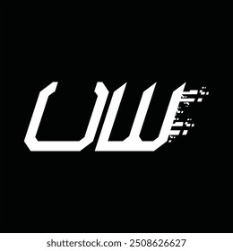 Logotipo monograma tecnología de velocidad abstracta Plantilla de diseño de fondo negro