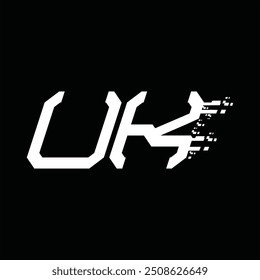 Logo monogram abstract speed technology black background design template