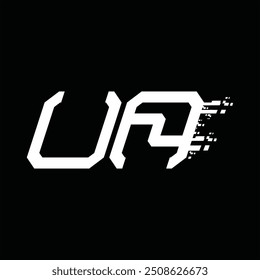 Logotipo monograma tecnología de velocidad abstracta Plantilla de diseño de fondo negro