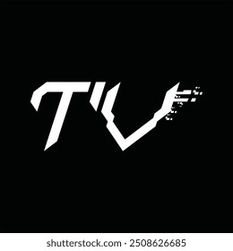 Logo monogram abstract speed technology black background design template