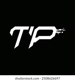 Logo monogram abstract speed technology black background design template