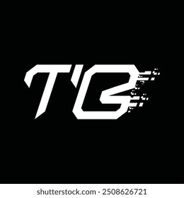 Logo monogram abstract speed technology black background design template