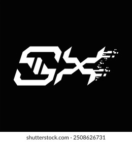 Logo monogram abstract speed technology black background design template