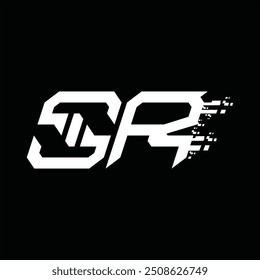 Logo monogram abstract speed technology black background design template