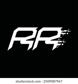 Logo monogram abstract speed technology black background design template