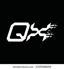 Logo monogram abstract speed technology black background design template