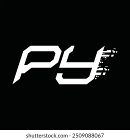 Logo monogram abstract speed technology black background design template