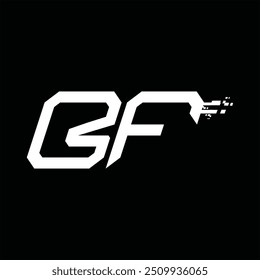 Logo monogram abstract speed technology black background design template