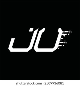 Logotipo monograma tecnología de velocidad abstracta Plantilla de diseño de fondo negro