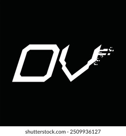 Logo monogram abstract speed technology black background design template