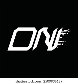 Logotipo monograma tecnología de velocidad abstracta Plantilla de diseño de fondo negro