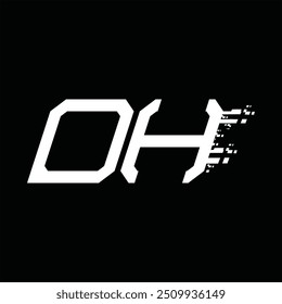 Logo monogram abstract speed technology black background design template
