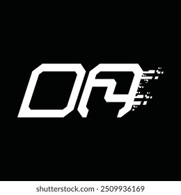 Logo monogram abstract speed technology black background design template