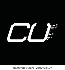 Modelo de design de fundo preto da tecnologia de velocidade abstrata do monograma do logotipo