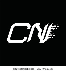 Logo monogram abstract speed technology black background design template