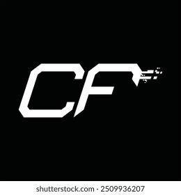 Logo monogram abstract speed technology black background design template