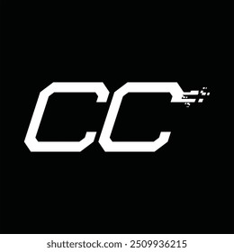 Logo monogram abstract speed technology black background design template