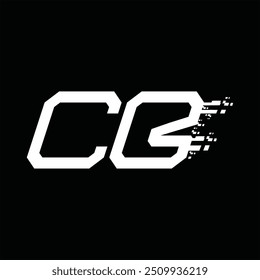 Logo monogram abstract speed technology black background design template