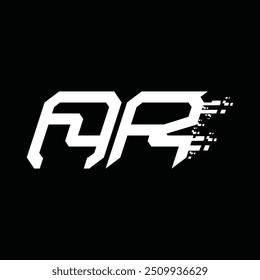 Logo monogram abstract speed technology black background design template