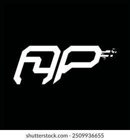 Logo monogram abstract speed technology black background design template