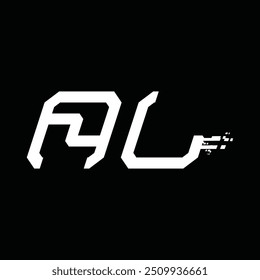 Logo monogram abstract speed technology black background design template