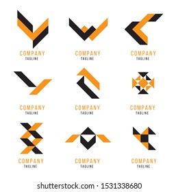 logo monogram black and orange color