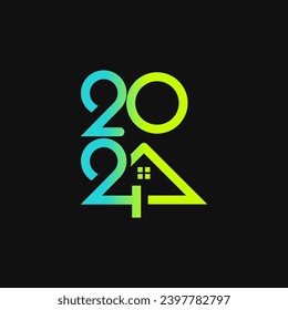 The logo is a monogram of the calendar year 2024. Unique and interesting. Home, Outline and elegant.