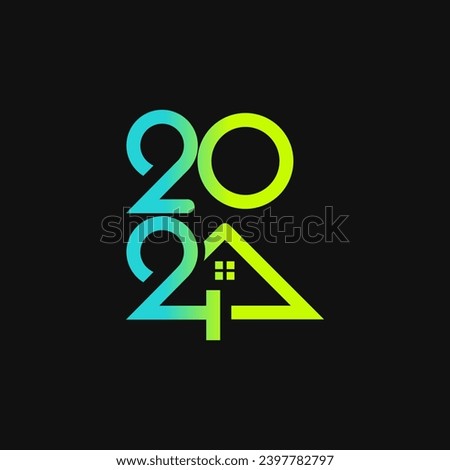 The logo is a monogram of the calendar year 2024. Unique and interesting. Home, Outline and elegant.