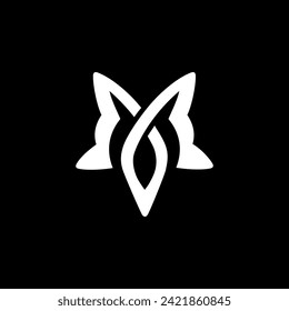The logo is the monogram cat and fox. Or the letter M, unique an elegant.