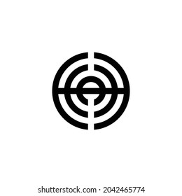 Logo monogram circle letter A | H
