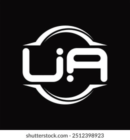 Logo monogram with circle rounded slice shape black background design template