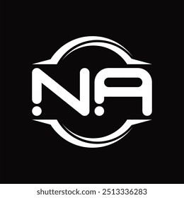 Logo monogram with circle rounded slice shape black background design template