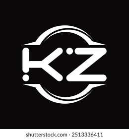 Logo monogram with circle rounded slice shape black background design template