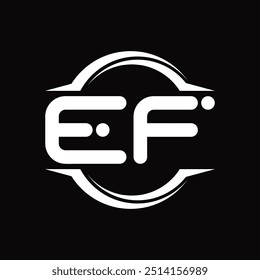 Logo monogram with circle rounded slice shape black background design template