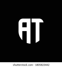 at logo monogram with circular shape shield design template