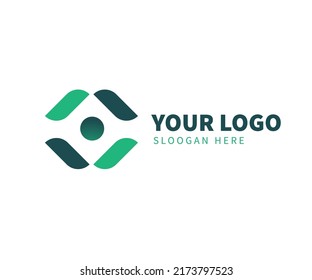 
a logo with a monogram concept o, a logo with a technology concept and green shades of peace, togetherness and health. This logo is suitable for technology and medical companies.