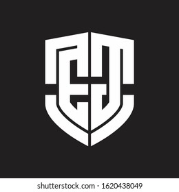 EG Logo monogram with emblem shield shape design isolated on black background